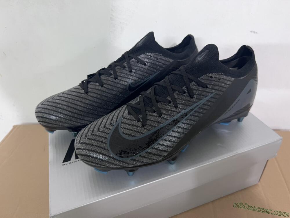 Nike Air Zoom Mercurial Vapor 16 Elite SG Soft Ground Soccer Cleats - Black/Silver/Blue