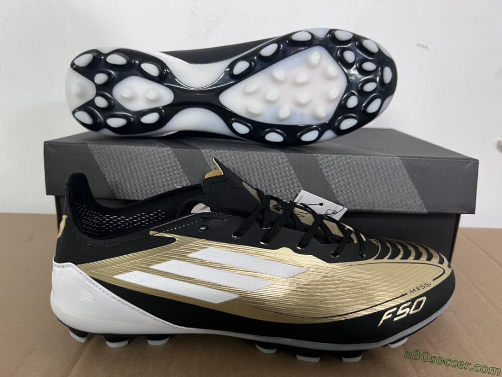 Adidas F50 Elite Messi MG Multi Ground Soccer Cleats - Gold/Black/White