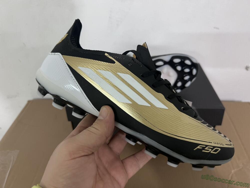 Adidas F50 Elite Messi MG Multi Ground Soccer Cleats - Gold/Black/White
