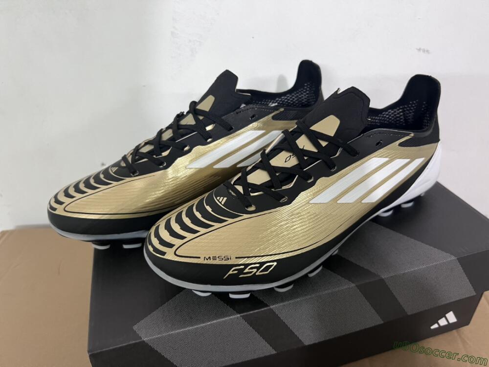 Adidas F50 Elite Messi MG Multi Ground Soccer Cleats - Gold/Black/White