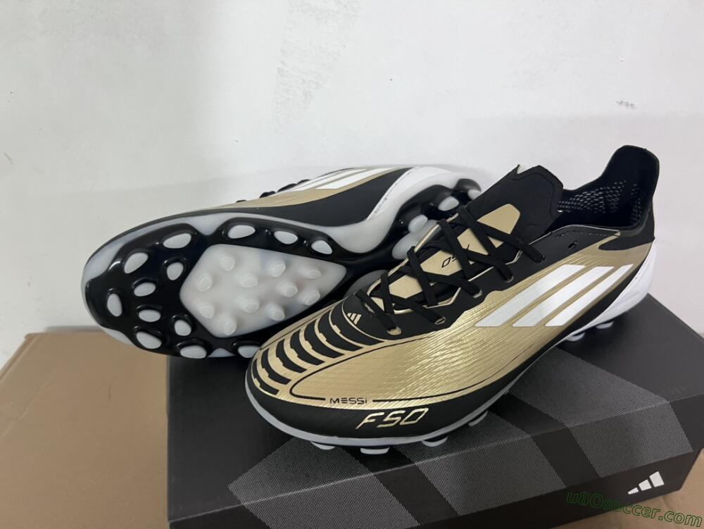 Adidas F50 Elite Messi MG Multi Ground Soccer Cleats - Gold/Black/White