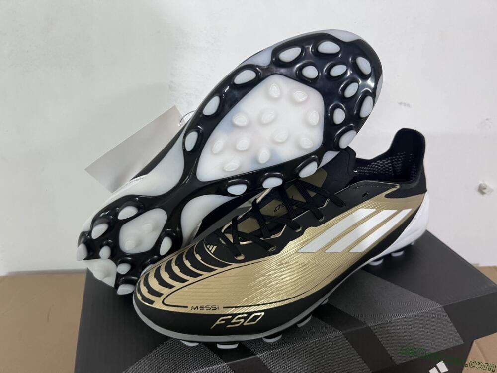 Adidas F50 Elite Messi MG Multi Ground Soccer Cleats - Gold/Black/White