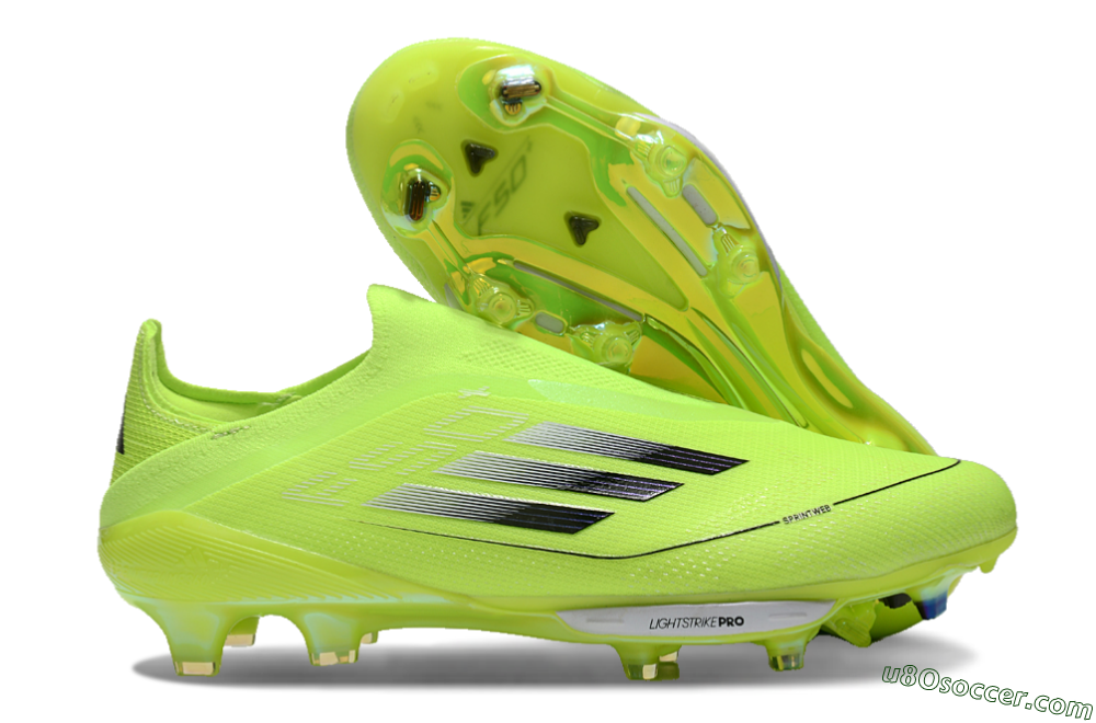 Adidas F50+ Lightstrike Elite Laceless FG Firm Ground Soccer Cleats - Yellow/Black/Silver 1