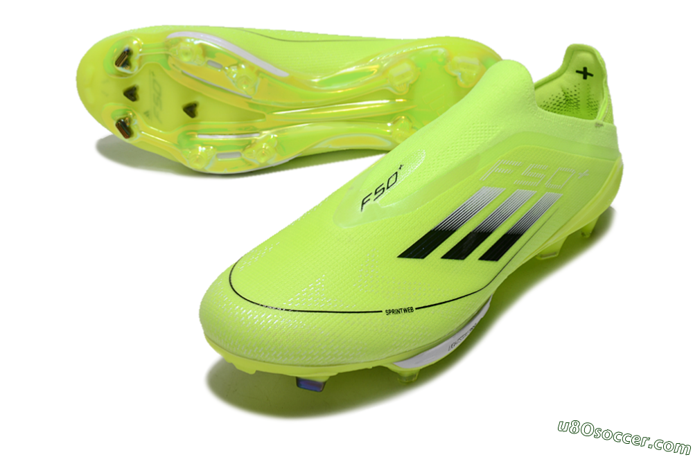 Adidas F50+ Lightstrike Elite Laceless FG Firm Ground Soccer Cleats - Yellow/Black/Silver 3