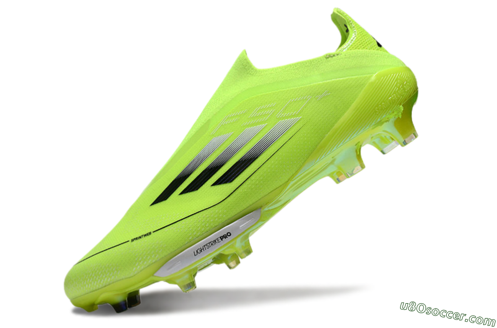 Adidas F50+ Lightstrike Elite Laceless FG Firm Ground Soccer Cleats - Yellow/Black/Silver 5