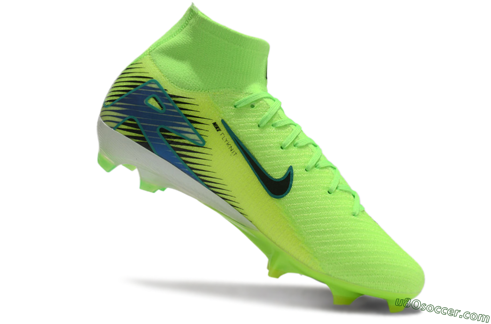 Nike Air Zoom Mercurial Superfly 10 Elite FG Firm Ground Soccer Cleats - Yellow/Black/Blue 5