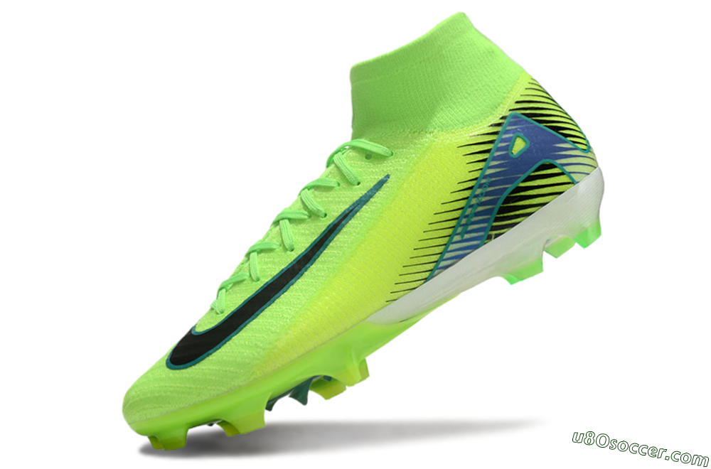 Nike Air Zoom Mercurial Superfly 10 Elite FG Firm Ground Soccer Cleats - Yellow/Black/Blue 6