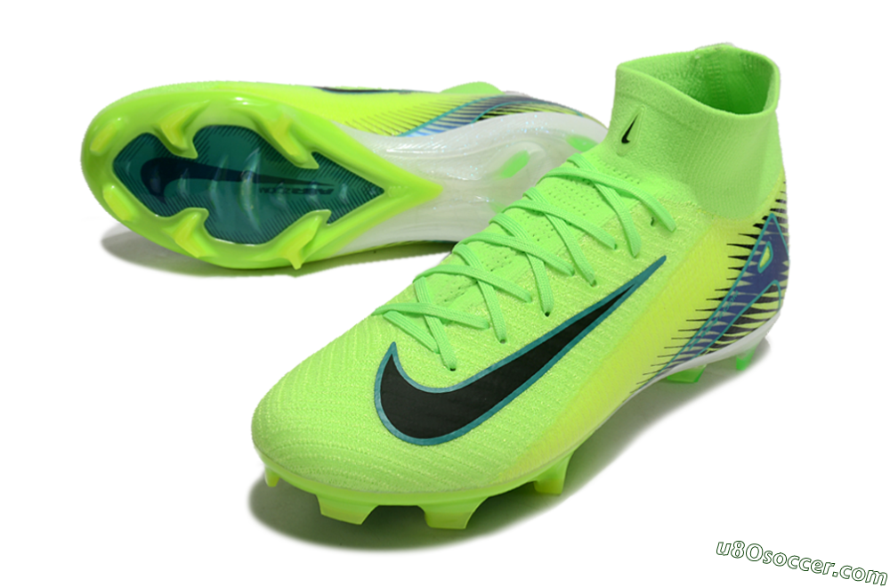 Nike Air Zoom Mercurial Superfly 10 Elite FG Firm Ground Soccer Cleats - Yellow/Black/Blue 3