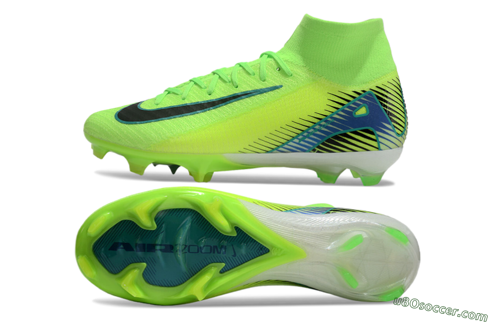 Nike Air Zoom Mercurial Superfly 10 Elite FG Firm Ground Soccer Cleats - Yellow/Black/Blue 0