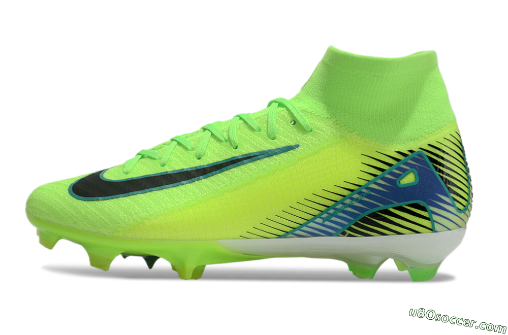 Nike Air Zoom Mercurial Superfly 10 Elite FG Firm Ground Soccer Cleats - Yellow/Black/Blue 2