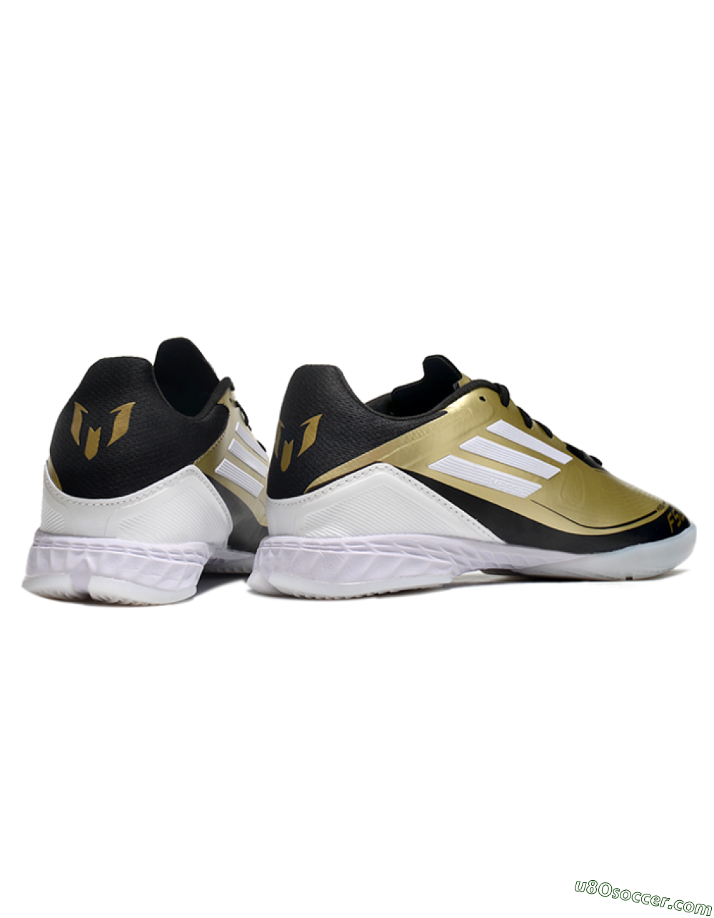 Adidas F50 Elite Messi IC Indoor & Futsal Soccer Shoes - Gold/White/Black 6