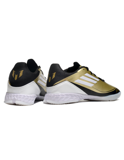 Adidas F50 Elite Messi IC Indoor & Futsal Soccer Shoes - Gold/White/Black