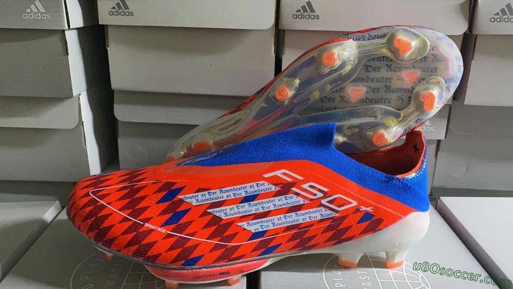 Adidas F50+ Lightstrike Elite Laceless FG Firm Ground Soccer Cleats - Red/Blue/White