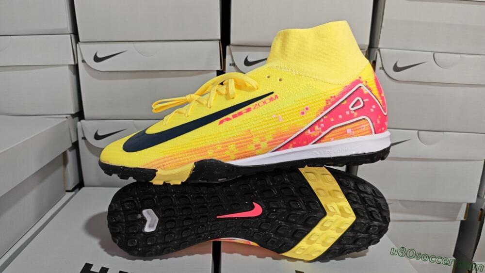 Nike Air Zoom Mercurial Superfly 10 Elite TF Artificial Turf Soccer Shoes - Yellow/Black/Red