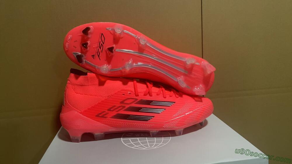 Adidas F50 Elite Mid FG Firm Ground Soccer Cleats - Red/Black/Silver