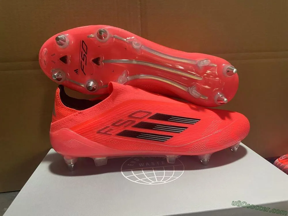 Adidas F50 Elite Laceless SG Soccer Cleats - Red/Black/Silver