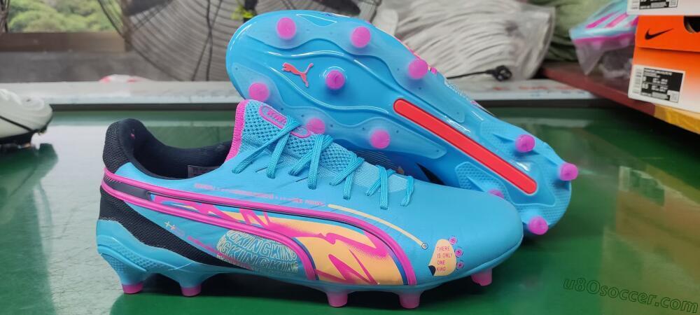 Puma Ultra Ultimate FG Firm Ground Soccer Cleats - Blue/Pink/Black