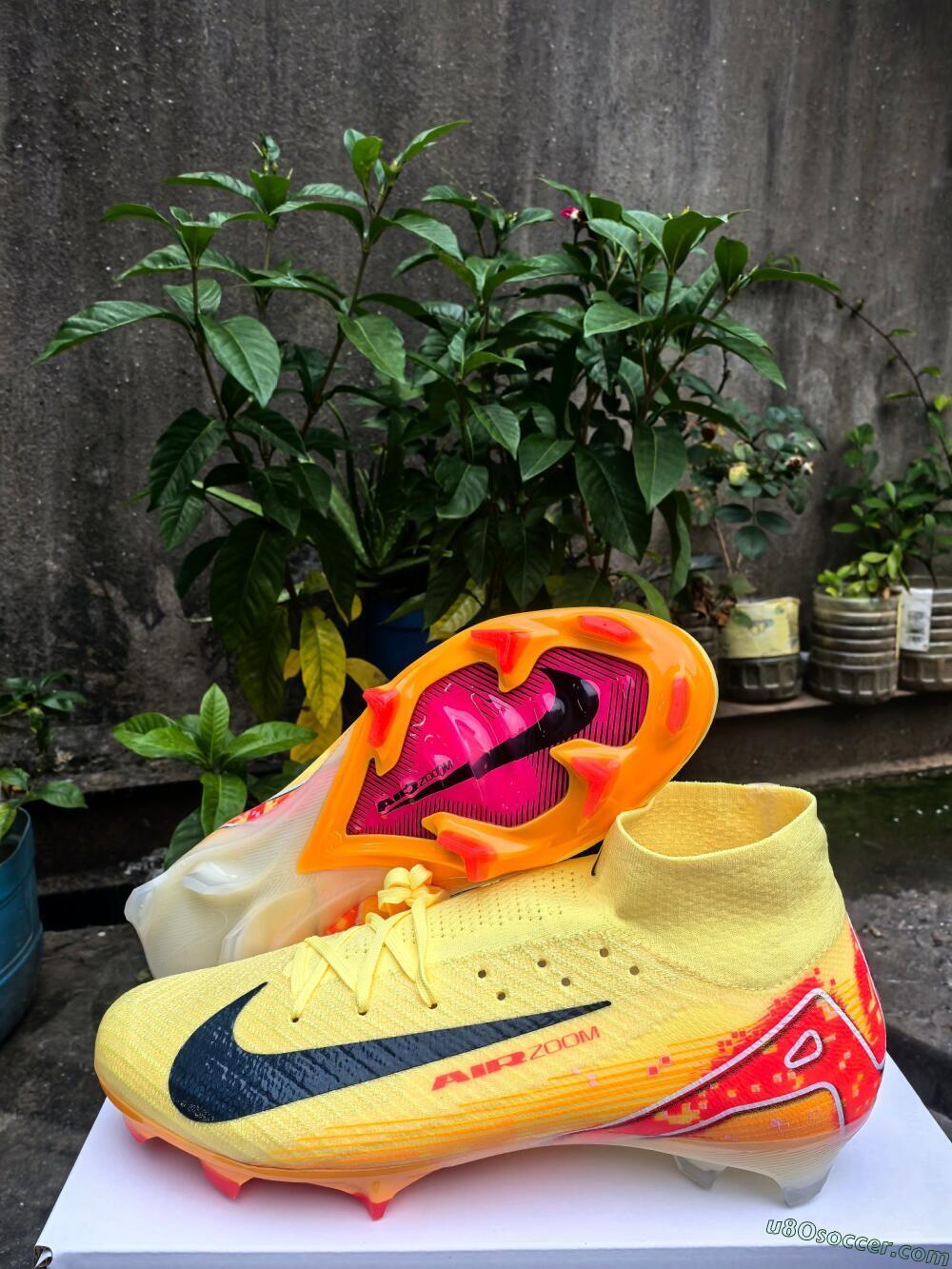 Nike Air Zoom Mercurial Superfly 10 Elite FG Firm Ground Soccer Cleats - Yellow/Red/Black