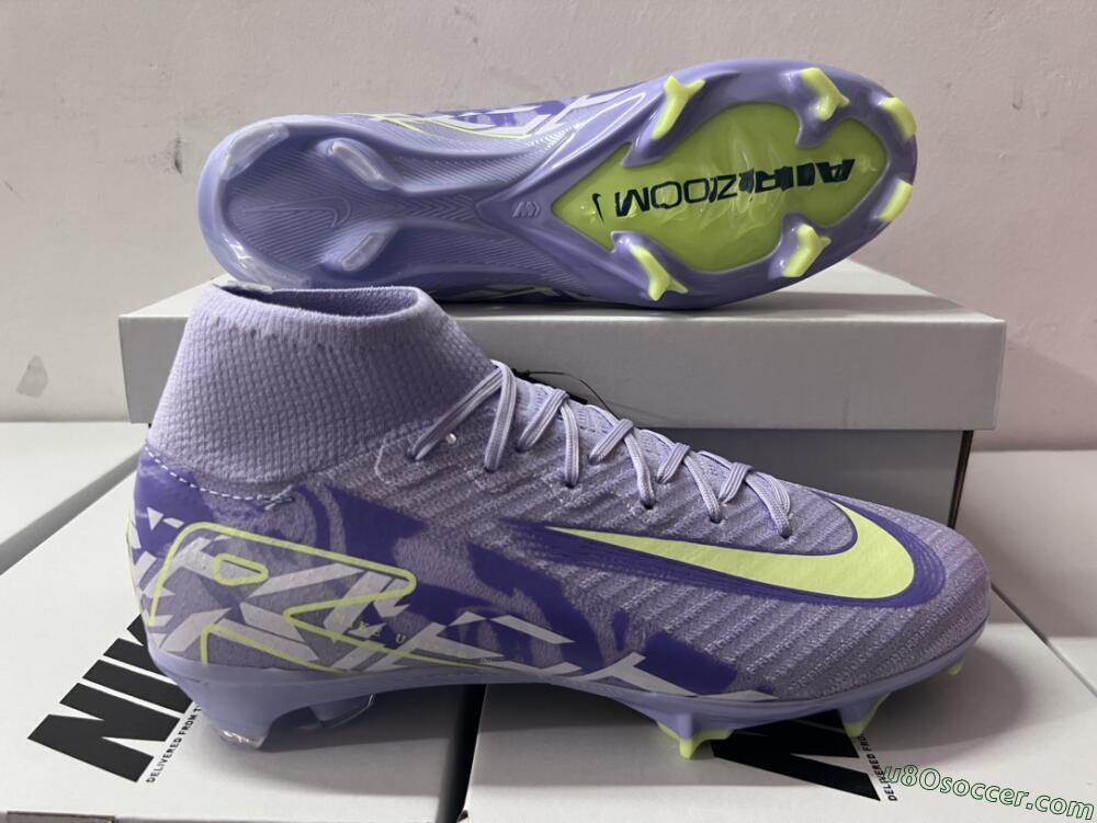 Nike Air Zoom Mercurial Superfly 10 Elite FG Firm Ground Soccer Cleats - Purple/Yellow/White