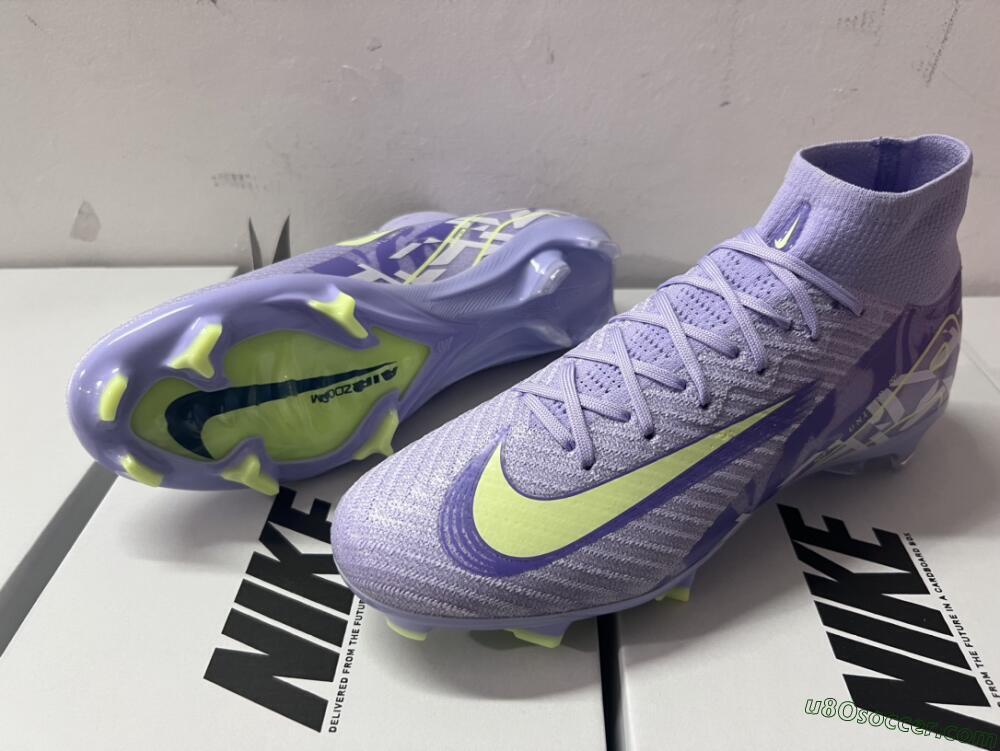 Nike Air Zoom Mercurial Superfly 10 Elite FG Firm Ground Soccer Cleats - Purple/Yellow/White