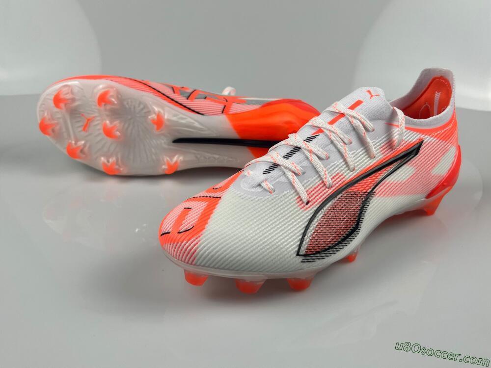 Puma Ultra Ultimate FG Firm Ground Soccer Cleats - White/Black/Red