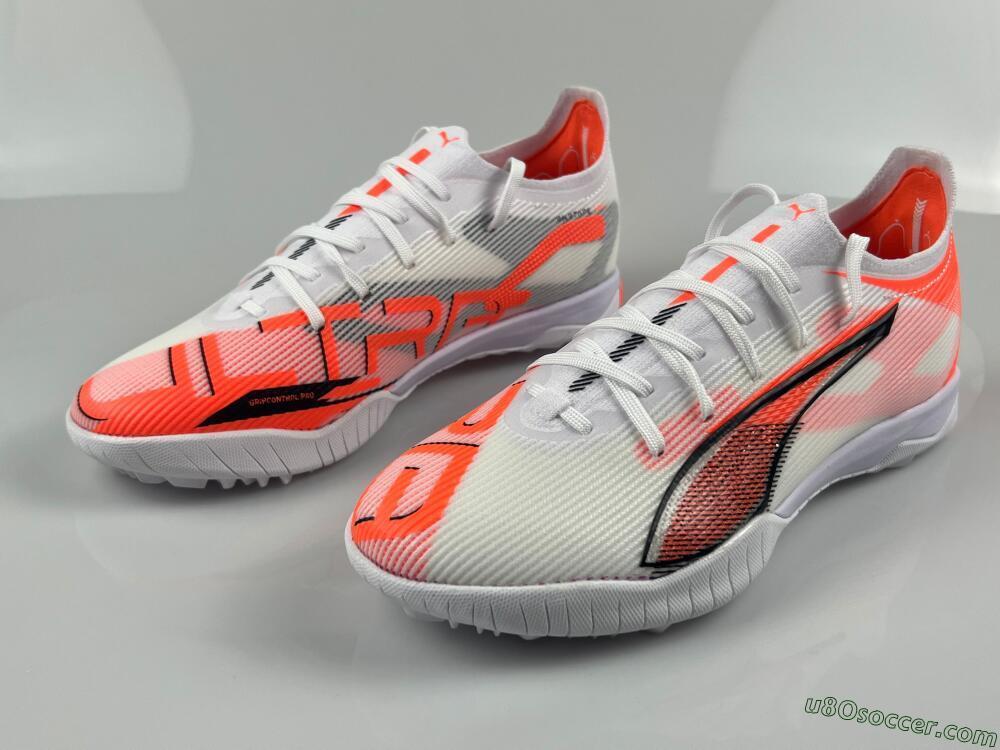 Puma Ultra Ultimate TF Artificial Turf Soccer Shoes - White/Red/Black