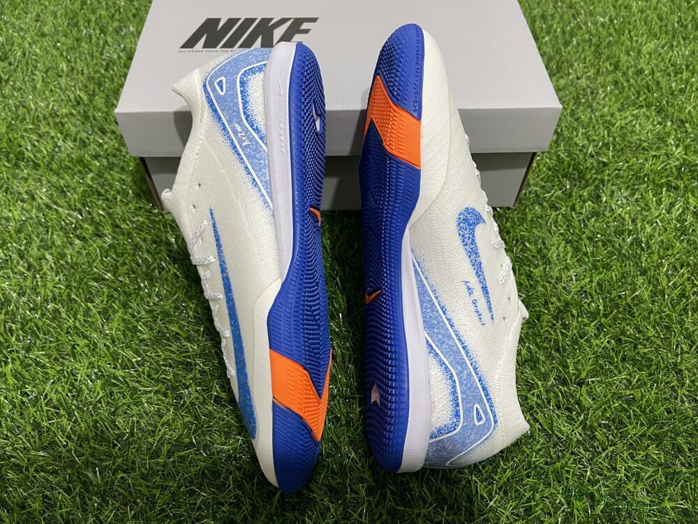Nike Air Zoom Mercurial Vapor 16 Elite IC Indoor & Futsal Soccer Shoes - White/Blue/Orange