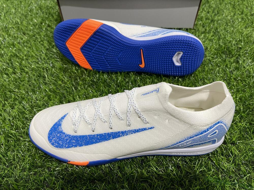 Nike Air Zoom Mercurial Vapor 16 Elite IC Indoor & Futsal Soccer Shoes - White/Blue/Orange
