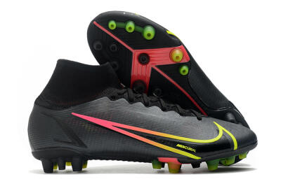 Nike Mercurial Superfly 8 Elite AG Artificial Grass Soccer Cleats - Black/Yellow/Pink