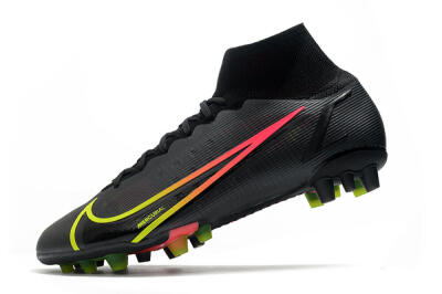 Nike Mercurial Superfly 8 Elite AG Artificial Grass Soccer Cleats - Black/Yellow/Pink
