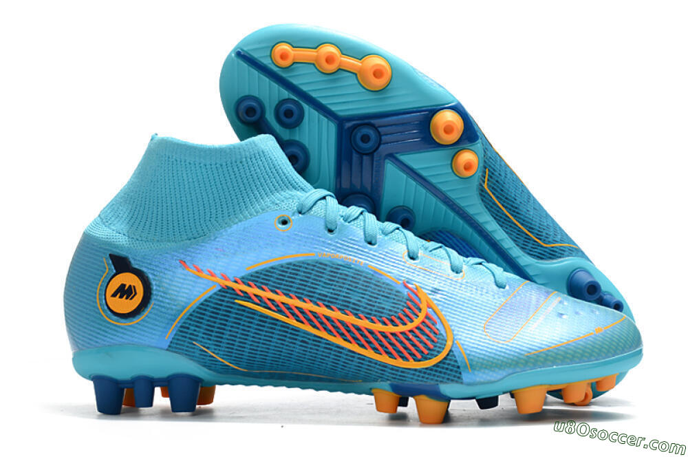 Nike Mercurial Superfly 8 Elite AG Artificial Grass Soccer Cleats - Blue/Yellow/Black 1