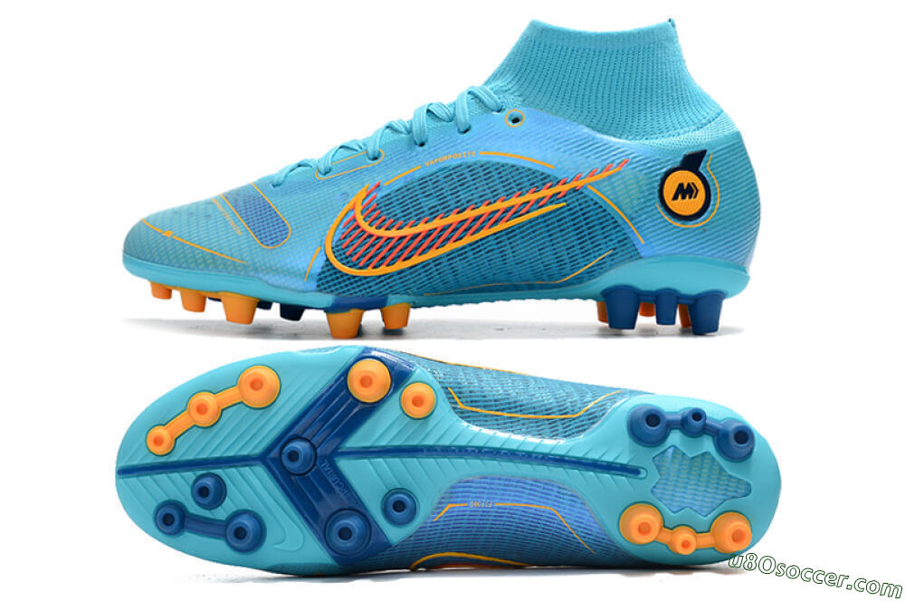 Nike Mercurial Superfly 8 Elite AG Artificial Grass Soccer Cleats - Blue/Yellow/Black 0