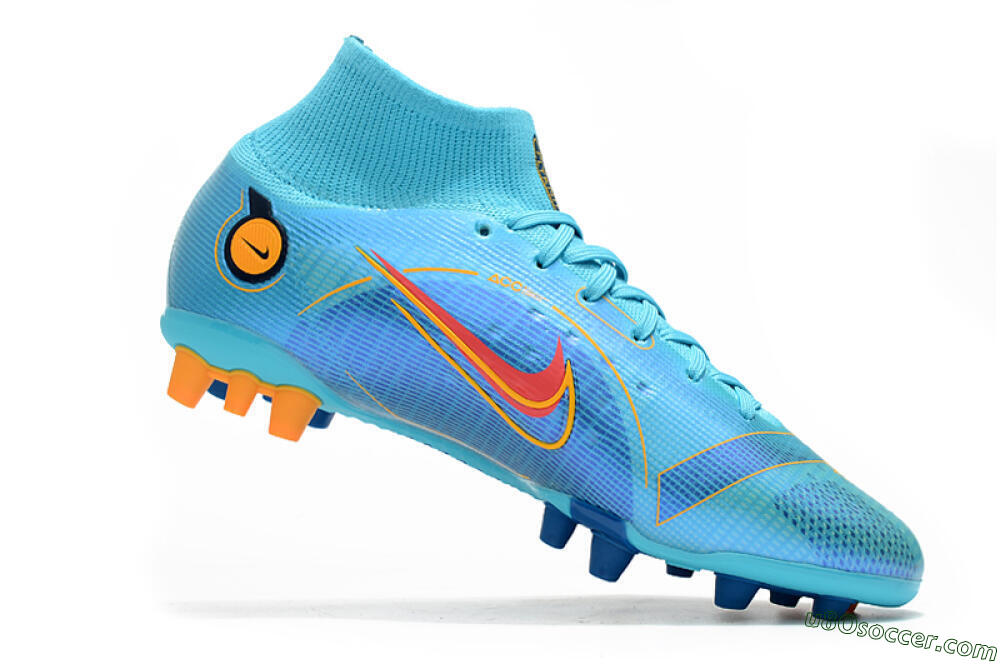 Nike Mercurial Superfly 8 Elite AG Artificial Grass Soccer Cleats - Blue/Yellow/Black 4