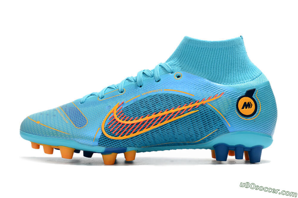 Nike Mercurial Superfly 8 Elite AG Artificial Grass Soccer Cleats - Blue/Yellow/Black 2