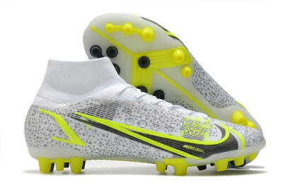 Nike Mercurial Superfly 8 Elite AG Artificial Grass Soccer Cleats - White/Black/Yellow