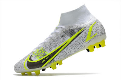 Nike Mercurial Superfly 8 Elite AG Artificial Grass Soccer Cleats - White/Black/Yellow