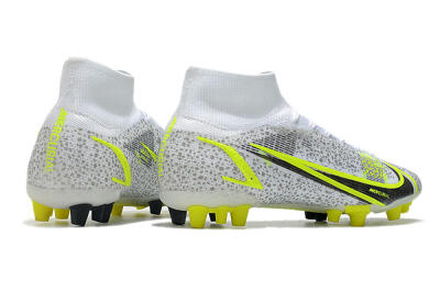 Nike Mercurial Superfly 8 Elite AG Artificial Grass Soccer Cleats - White/Black/Yellow