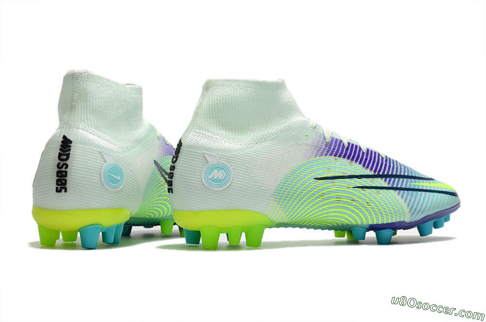 Nike Mercurial Superfly 8 Elite AG Artificial Grass Soccer Cleats - Jade/Yellow/Blue 6