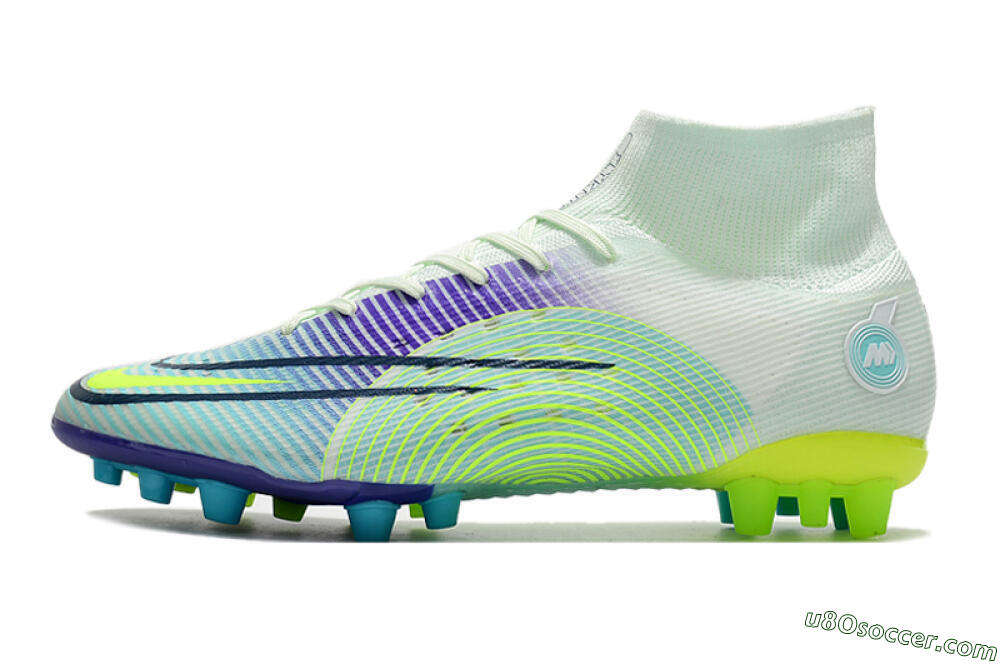 Nike Mercurial Superfly 8 Elite AG Artificial Grass Soccer Cleats - Jade/Yellow/Blue 2