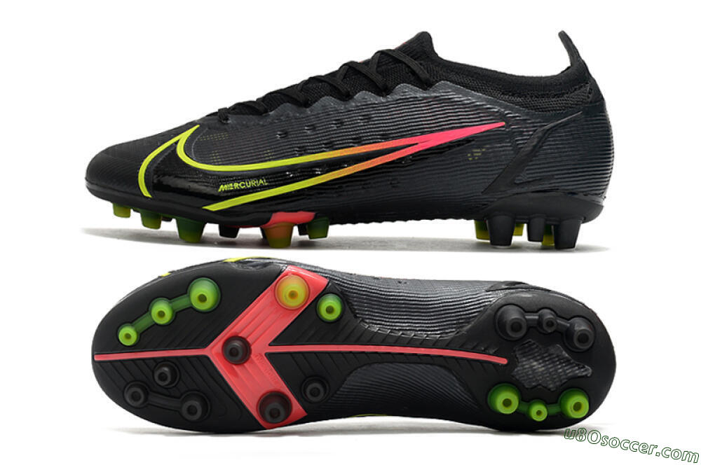 Nike Mercurial Vapor 14 Elite AG Artificial Grass Soccer Cleats - Black/Yellow/Pink 0