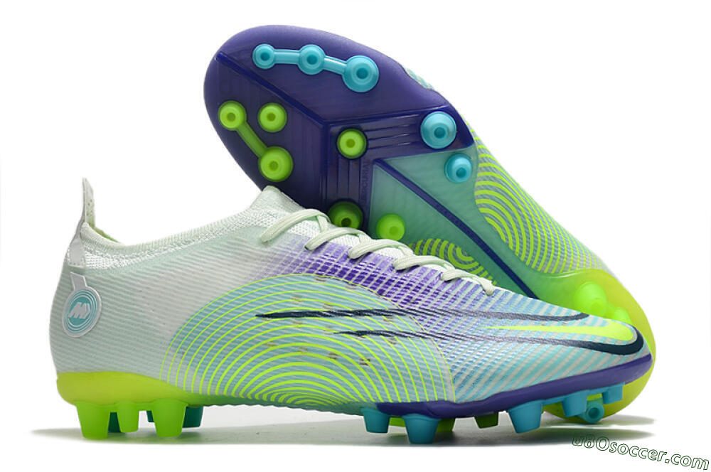 Nike Mercurial Vapor 14 Elite AG Artificial Grass Soccer Cleats - Jade/Yellow/Blue 1