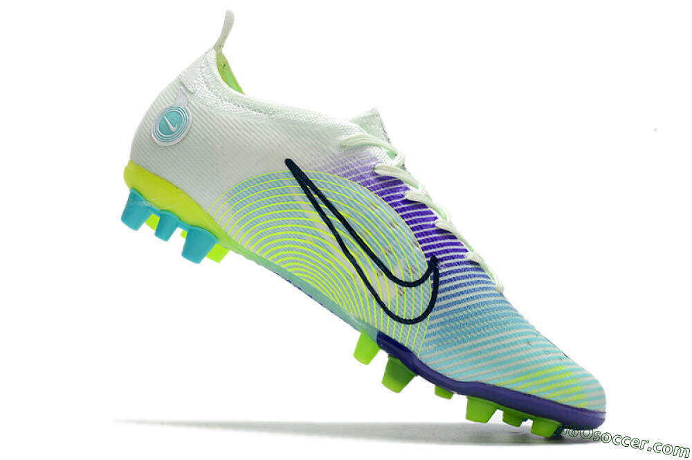 Nike Mercurial Vapor 14 Elite AG Artificial Grass Soccer Cleats - Jade/Yellow/Blue 4