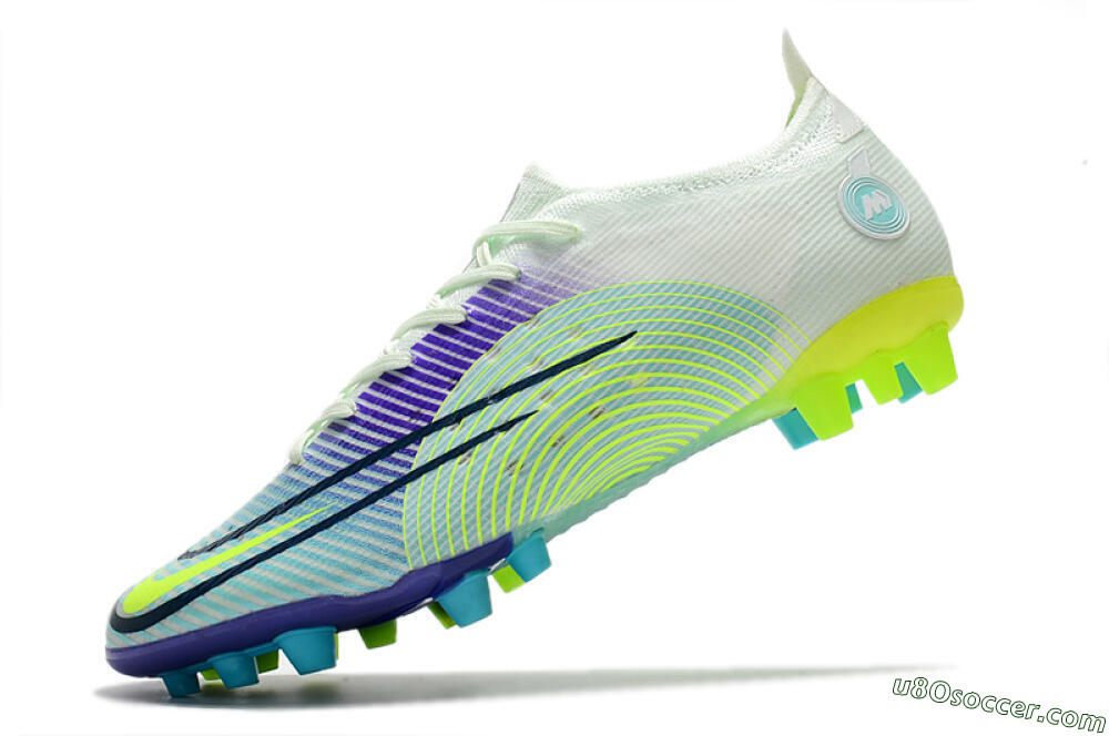 Nike Mercurial Vapor 14 Elite AG Artificial Grass Soccer Cleats - Jade/Yellow/Blue 5