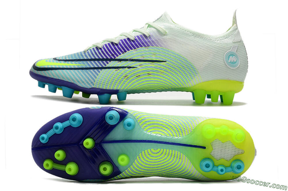 Nike Mercurial Vapor 14 Elite AG Artificial Grass Soccer Cleats - Jade/Yellow/Blue 0