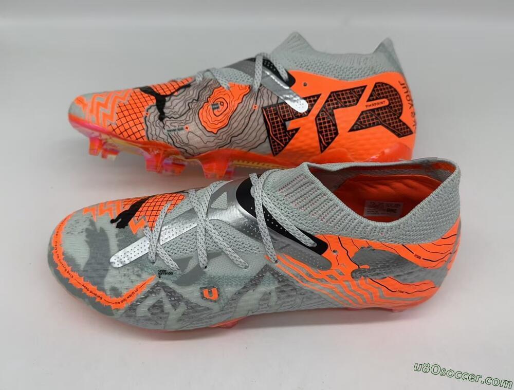 Puma Future Ultimate FG Firm Ground Soccer Cleats - Silver/Red/Pink