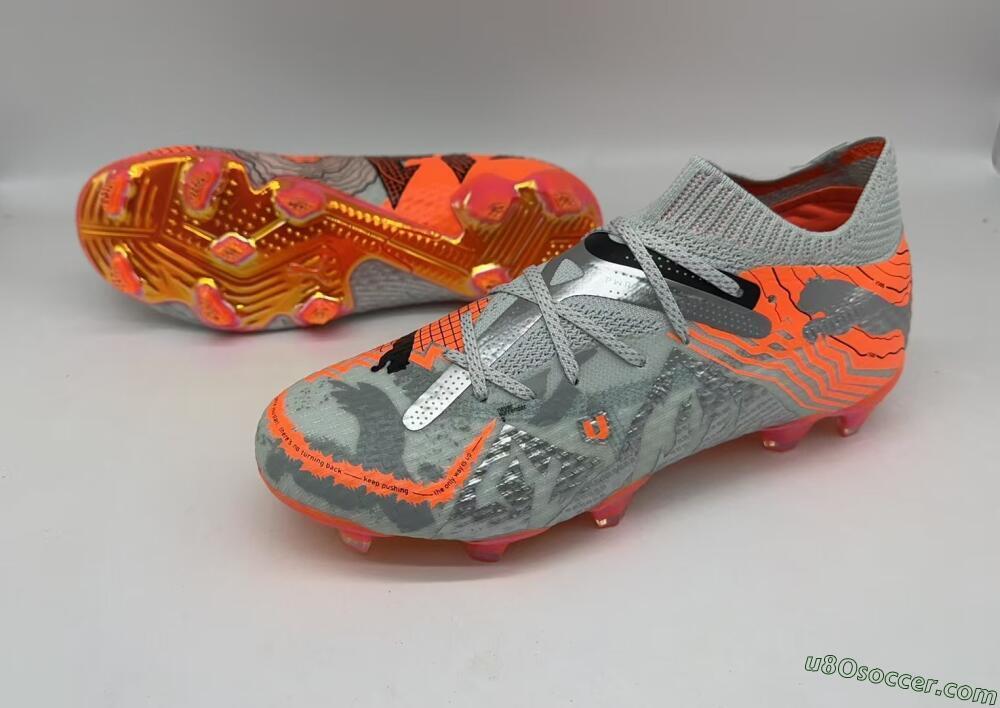 Puma Future Ultimate FG Firm Ground Soccer Cleats - Silver/Red/Pink