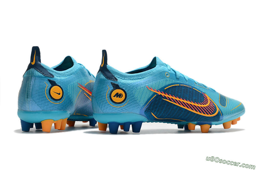 Nike Mercurial Vapor 14 Elite AG Artificial Grass Soccer Cleats - Blue/Yellow/Red 6
