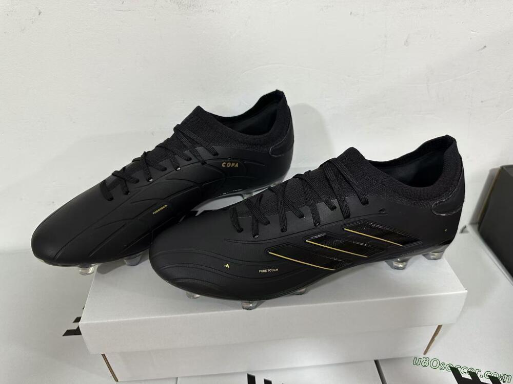 Adidas Copa Pure 2+ FG Firm Ground Soccer Cleats - Black/Gold/Blue