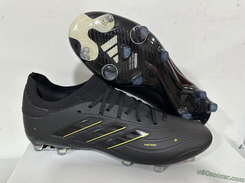 Adidas Copa Pure 2+ FG Firm Ground Soccer Cleats - Black/Gold/Blue