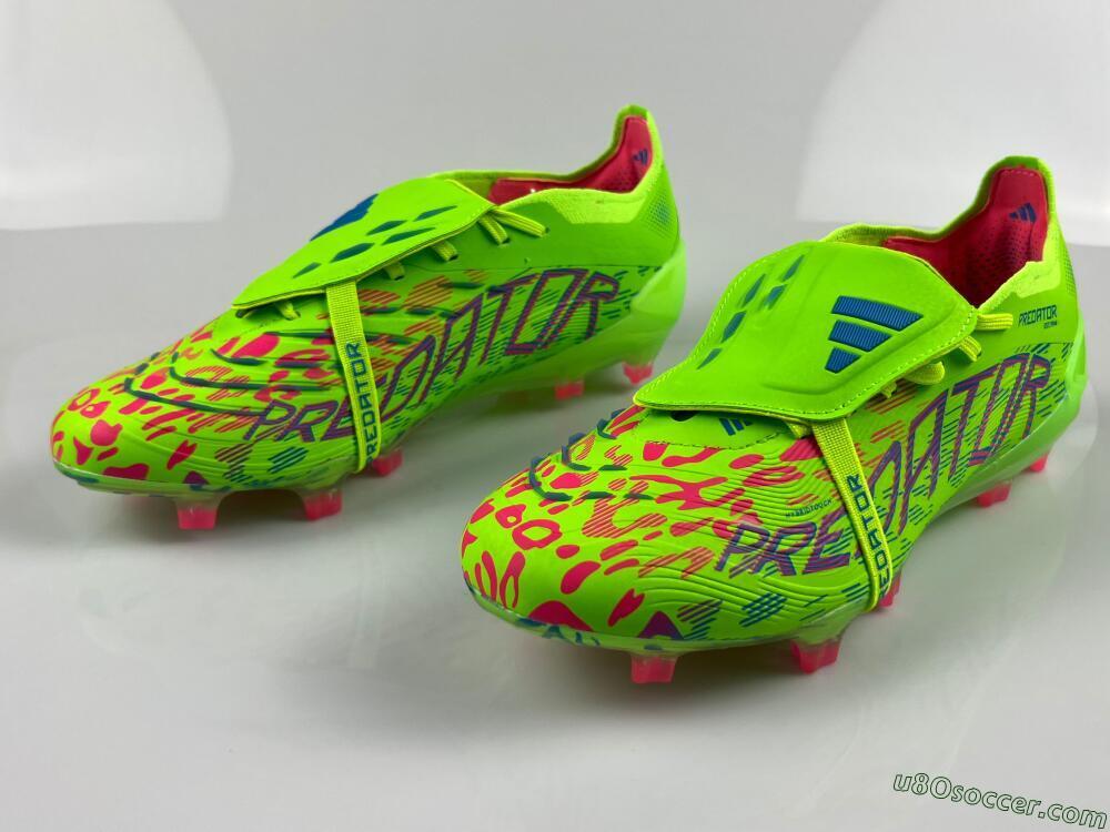 Adidas Predator Elite Foldover Tongue FG Firm Ground Soccer Cleats - Yellow/Blue/Purple